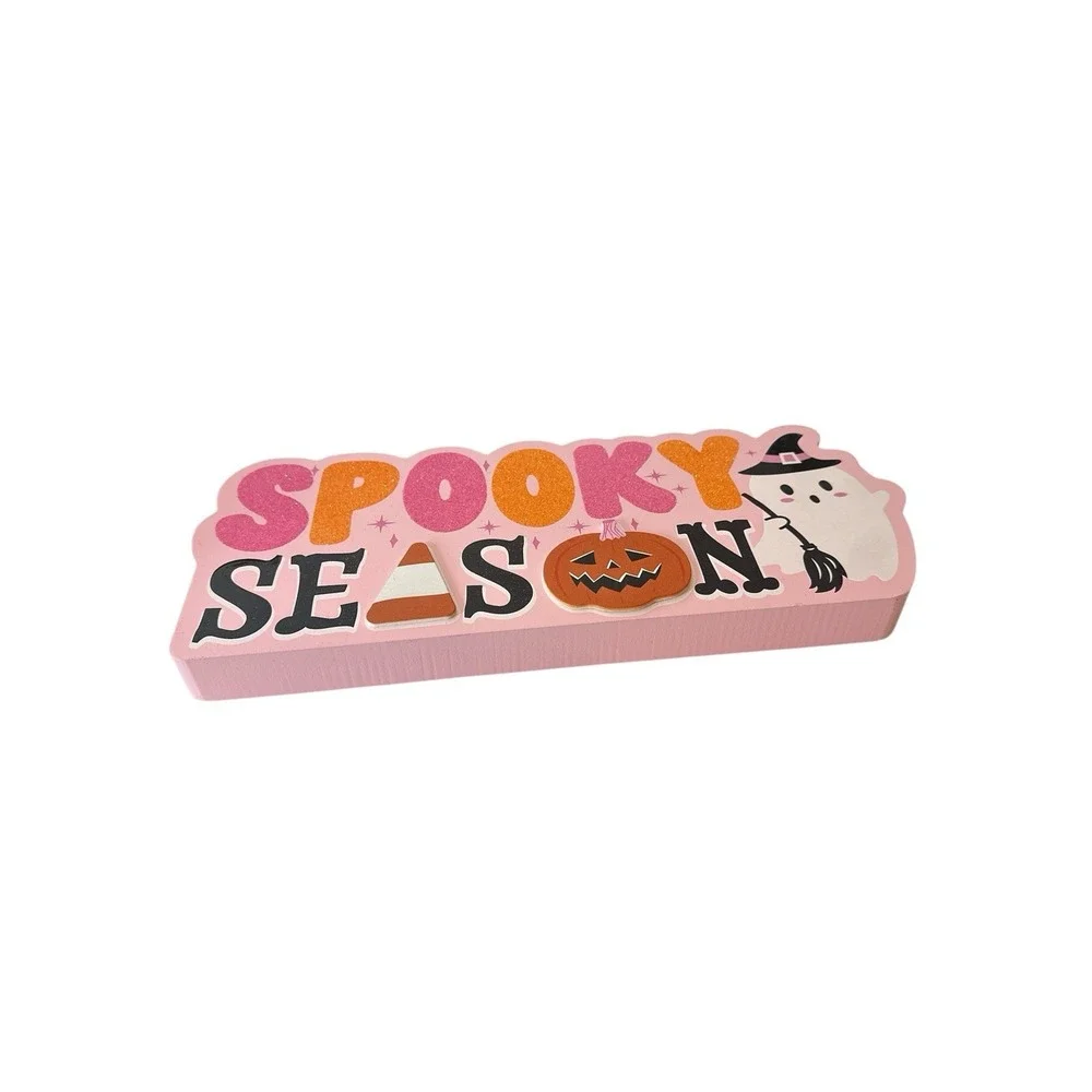 New Emily Dumas HALLOWEEN Decor‎ GHOSTS Pumpkin Spooky Season Pink Decoration